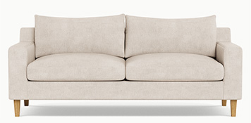 Sloan 2-Seat Sofa with Limestone Antimicrobial Chenille with Oak Tapered Legs